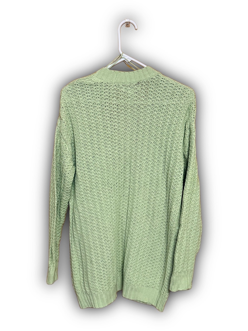 American Eagle Open Knit Cardigan | Sage Green | Boho Small Oversized Fit - Picture 3 of 7
